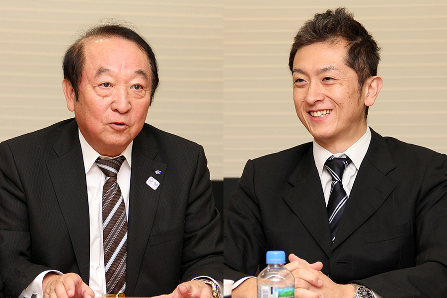 左から今井 哲夫（今井航空機器工業 代表取締役社長）、今井 洋一郎（同、専務取締役）