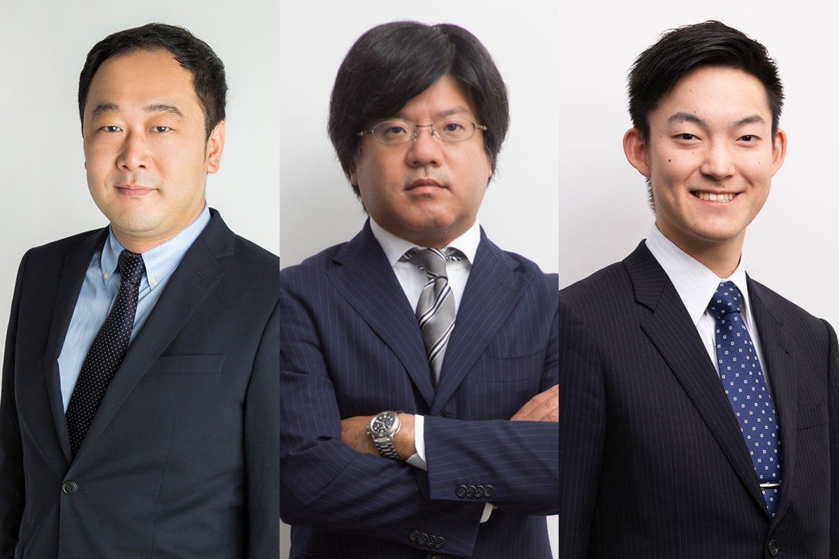 左から中野 常道弁護士、龍野 滋幹弁護士、田村 将人弁護士
